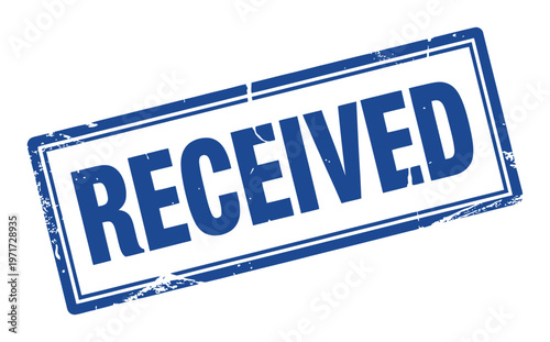 Blue "RECEIVED" Stamp on White Background