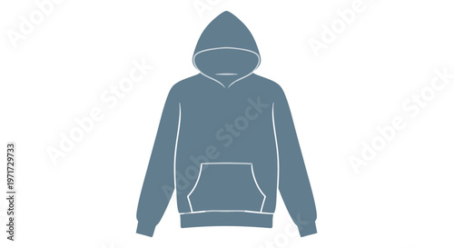 Blue Hooded Sweatshirt with Kangaroo Pocket.