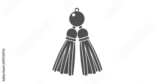 Black Wind Chimes Hanging Decoration Isolated.