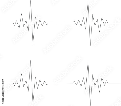 Minimal Sound Wave Audio Signal Line Abstract Waveform Vector Illustration