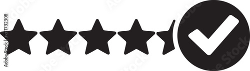 Review icon star rating feedback symbol customer opinion quality evaluation clean vector design