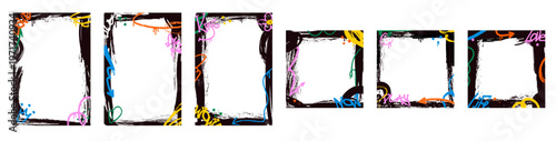 Graffiti Frame Set Grunge Border