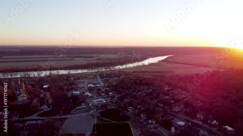 Flying towards the Missouri River in Kansas City, Missouri