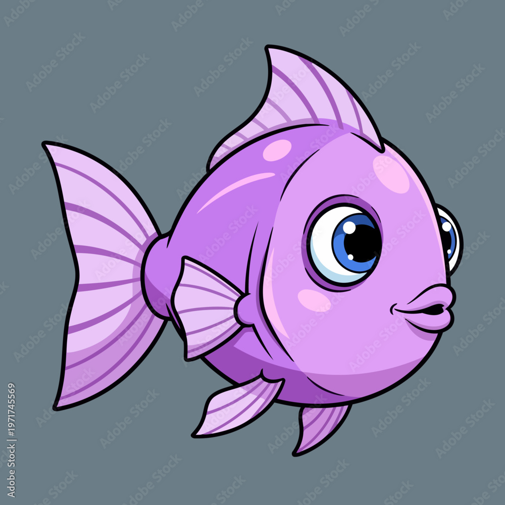 Obraz premium Purple Fish in Gray