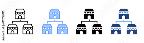 Franchise icon set multiple style collection