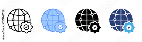 Globalization icon set multiple style collection