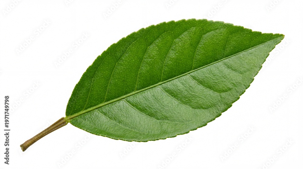 Fototapeta premium Lemon leaf isolated on white background with clipping path