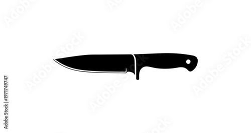 Minimalist Black Chef's Knife Vector Illustration