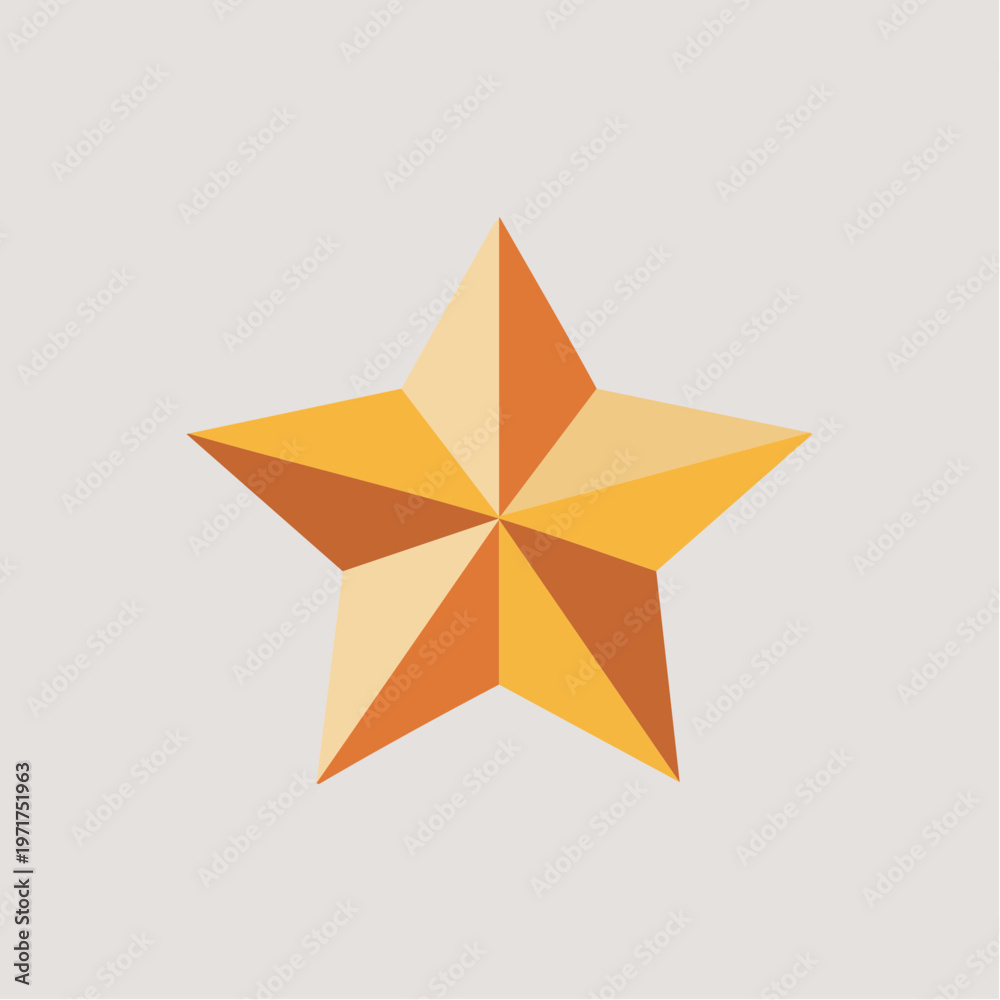 Obraz premium Geometric orange star shape with multiple facets