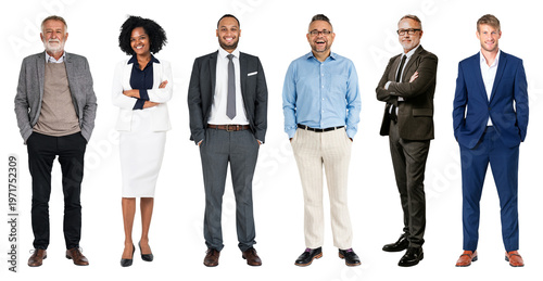 Принти на полотні PNG Diverse professionals standing confidently on transparent background