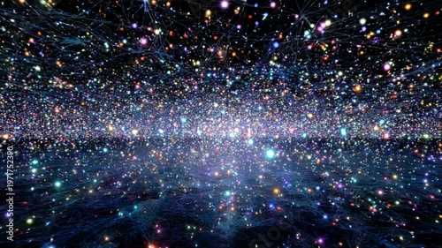 Vibrant cosmic scene filled with colorful stars and light