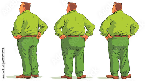 Professional Vector Man Cartoon Backside Icon for Creative Projects