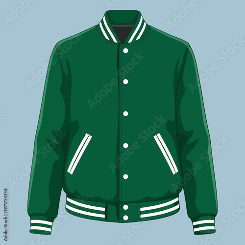 Jacket illustration with buttons and stripes