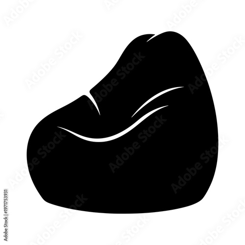 Bean bag chair, black beanbag, modern furniture, home decor