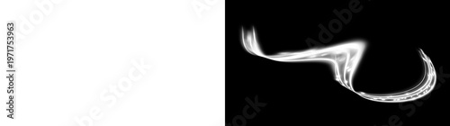 Dynamic White Light Streak Effect with Transparent and Black Background