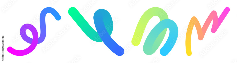 Obraz premium PNG Colorful abstract gradient lines on transparent background