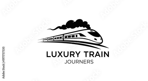 Luxury Train Journeys Logo - Modern Bullet Train Silhouette with Smoke