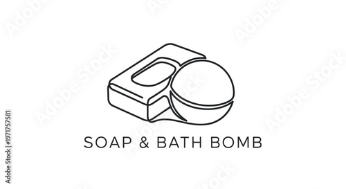 Minimalist Line Art Soap and Bath Bomb Icon