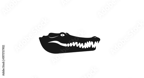 Black silhouette of crocodile head.