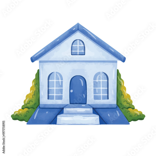 House vector illustration, home vector, hand drawn watercolor painting style, house clip art, home clip art, clip art of homes
