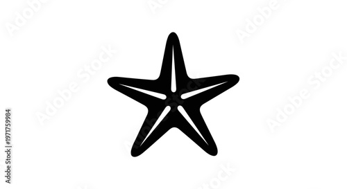 Black starfish on white background.