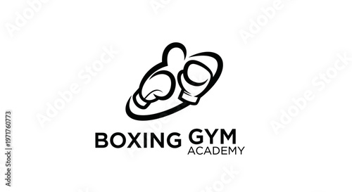 Boxing Gym Academy Logo - Punching Gloves Silhouette