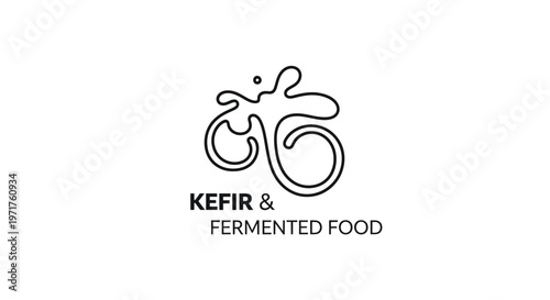 Kefir and Fermented Food Logo - Healthy Probiotic Drink Emblem