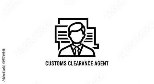 Customs Clearance Agent Icon - Business Service and Import/Export Professional