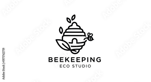 Beehive and Bee Logo - Beekeeper Eco Studio Icon