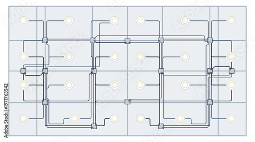 Technical Electrical Wiring Diagram and Lighting Plan for Modern Interior Architecture and Smart Home Installation