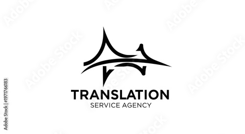 Abstract bridge logo for translation services agency