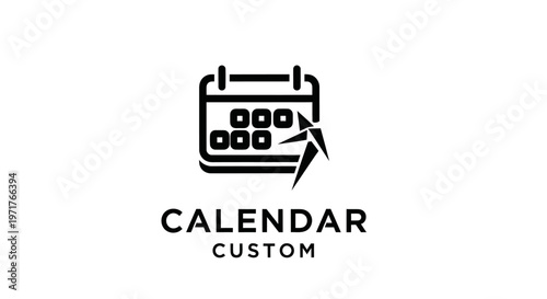 Custom Calendar Icon with Starburst - Planning and Organization Concept