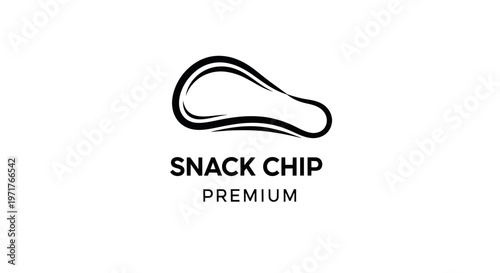 Premium Snack Chip Logo - Minimalist Design, Black and White