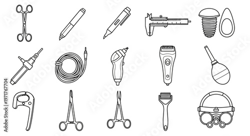 Minimalist Outline Vector Icons of Alcoholic Drinks and Bottles for Bars, Menus, and Beverage Industry