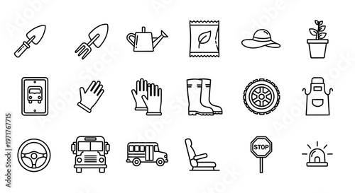 Minimalist Outline Vector Icons of Alcoholic Drinks and Bottles for Bars, Menus, and Beverage Industry