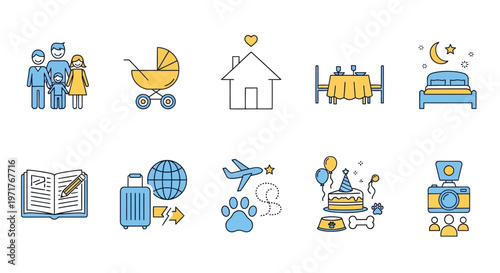 Minimalist Outline Vector Icons of Alcoholic Drinks and Bottles for Bars, Menus, and Beverage Industry