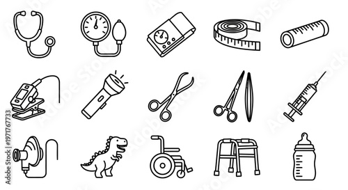 Minimalist Outline Vector Icons of Alcoholic Drinks and Bottles for Bars, Menus, and Beverage Industry