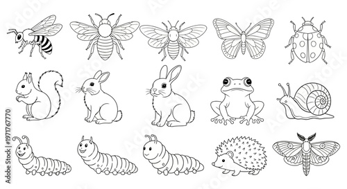 Minimalist Outline Vector Icons of Alcoholic Drinks and Bottles for Bars, Menus, and Beverage Industry