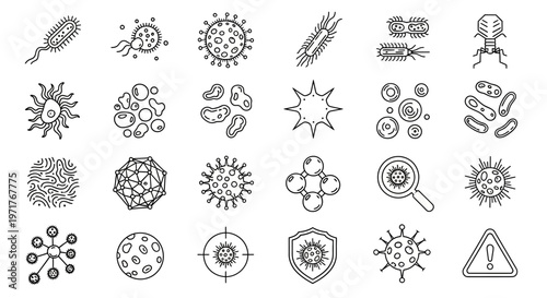 Minimalist Outline Vector Icons of Alcoholic Drinks and Bottles for Bars, Menus, and Beverage Industry