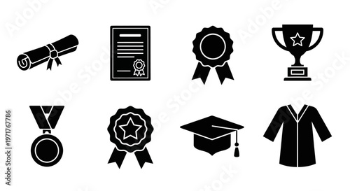 Minimalist Outline Vector Icons of Alcoholic Drinks and Bottles for Bars, Menus, and Beverage Industry