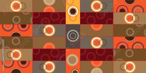 Abstract background with a combination of colorful rectangles and circles. Vector