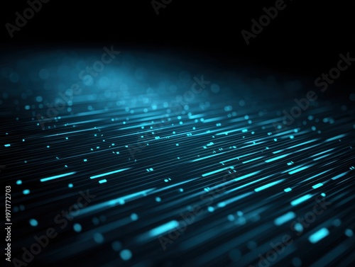 Abstract Light Blue Background with Glowing Particles Creating a Sense of Motion and Depth Ideal for Technology and Innovation Themes