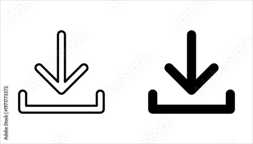 download icon set, download button Collection, Vector illustration.