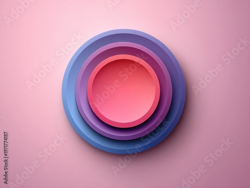 Abstract layered circles in various shades of pink and purple creating a modern, minimalist design suitable for backgrounds or artistic presentations