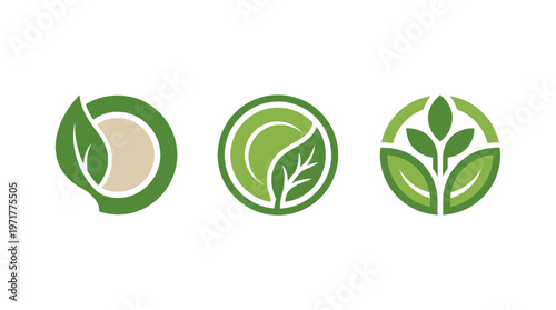 Green Leaf Logos - Nature, Ecology, Organic and Growth Concepts