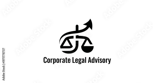 Corporate Legal Advisory: Scales of Justice with Upward Arrow Logo
