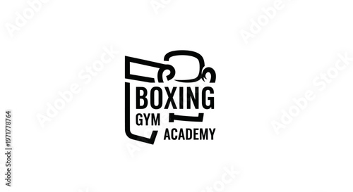 Boxing Gym Academy Logo - Vintage Boxing Glove and Text
