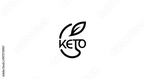 Keto Diet Logo with Leaf Symbol on White Background