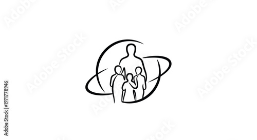 Family Silhouette Circle Logo