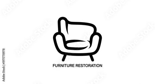 Furniture Restoration Icon: Armchair Repair Service and Refurbishment